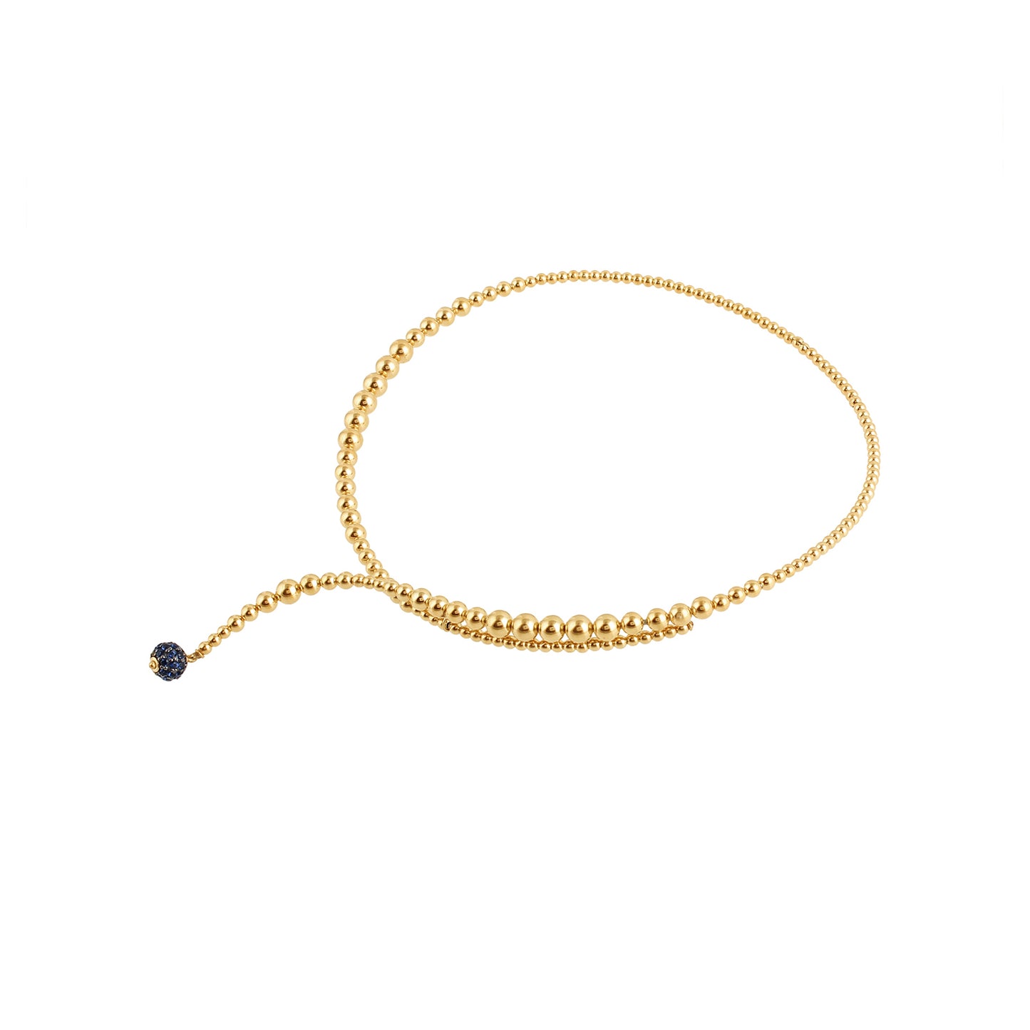Cascade Sapphire & Diamond Necklace in Yellow Gold