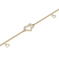 Three Heart Chain Bracelet 18kt Gold With Diamond & Blue Sapphire Beads