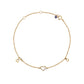Three Heart Chain Bracelet 18kt Gold With Diamond & Blue Sapphire Beads