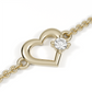 Three Heart Chain Bracelet 18kt Gold With Diamond & Blue Sapphire Beads