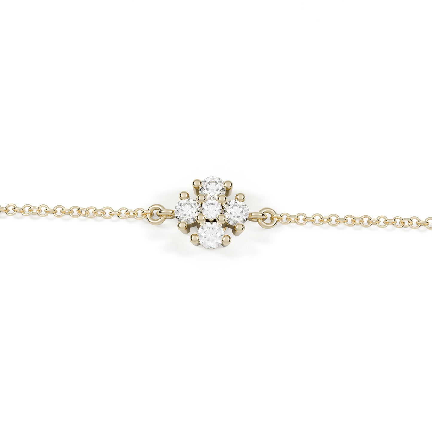 Sophisticated Diamond Chain Bracelet 18Kt Gold With Diamond & Blue Sapphire Beads