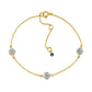 Sophisticated Diamond Chain Bracelet 18Kt Gold With Diamond & Blue Sapphire Beads