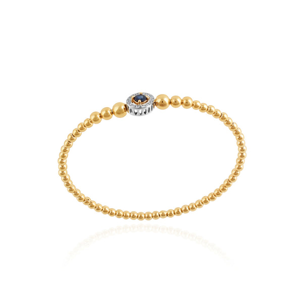 Aura Sapphire & Diamond Bangle in Yellow Gold