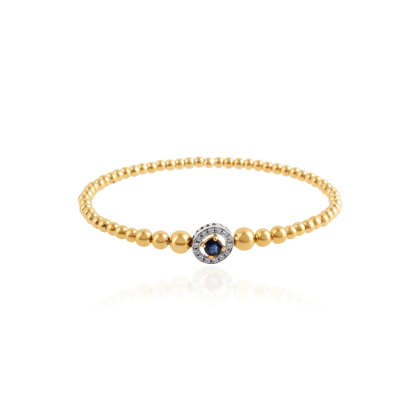 Aura Sapphire & Diamond Bangle in Yellow Gold