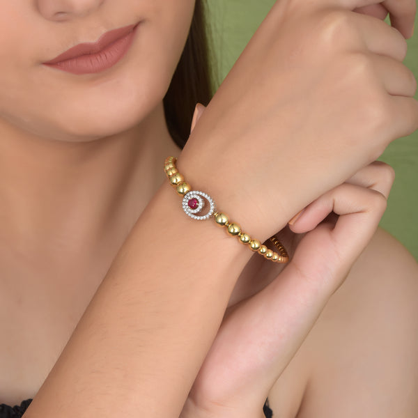 Verdant Grace Ruby Bangle