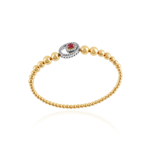 Verdant Grace Ruby Bangle