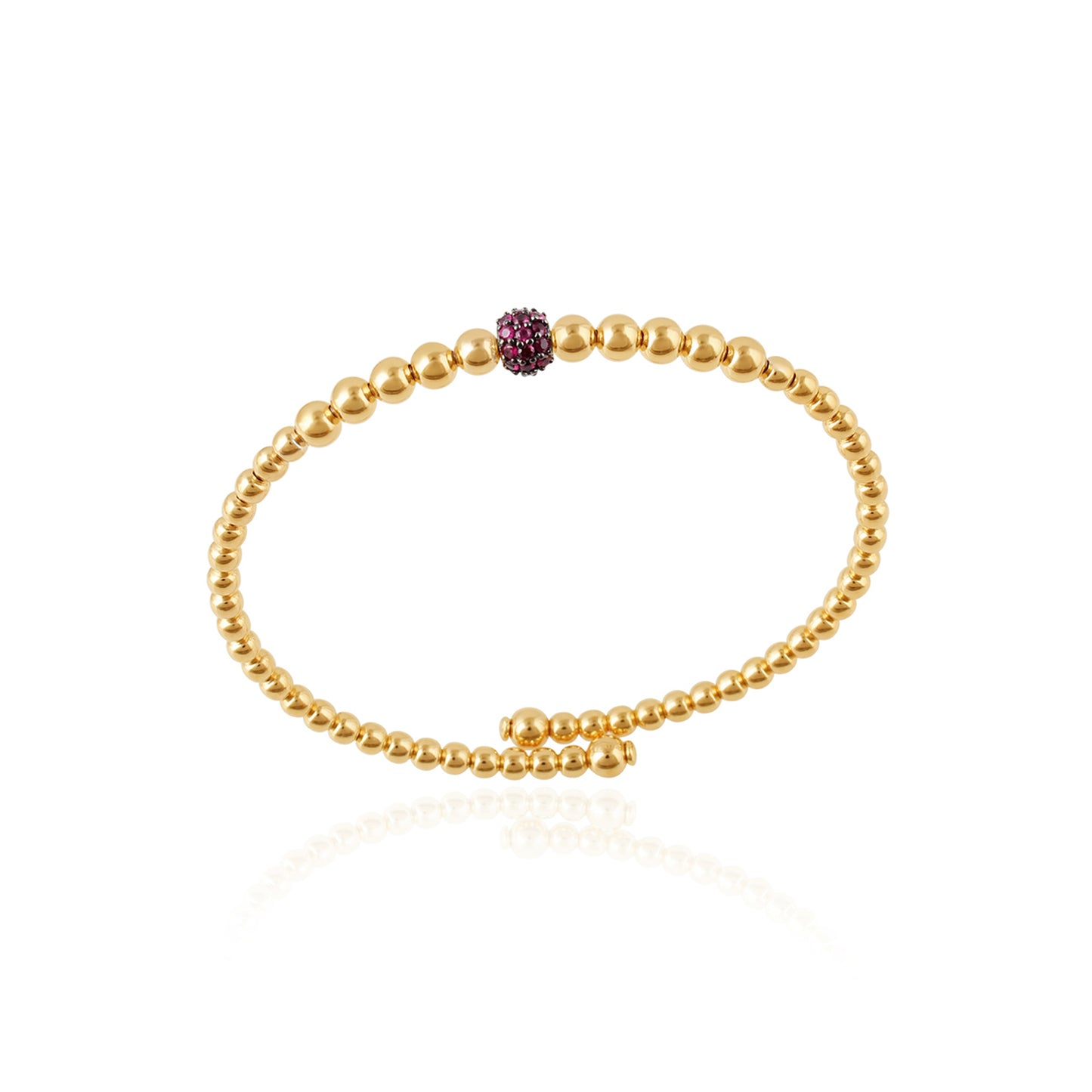 Lumière Ruby & Diamond Bangle in Yellow Gold