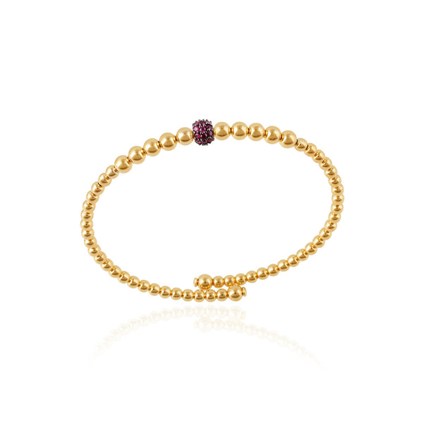 Lumière Ruby & Diamond Bangle in Yellow Gold