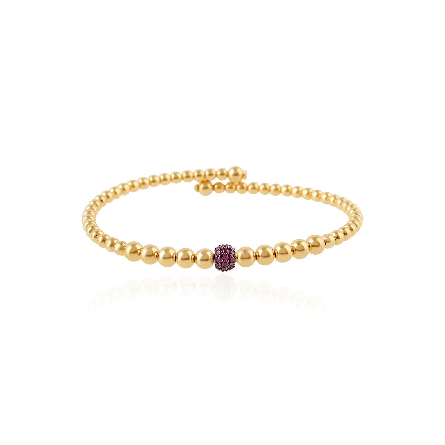 Lumière Ruby & Diamond Bangle in Yellow Gold