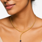 Cascade Sapphire & Diamond Necklace in Yellow Gold