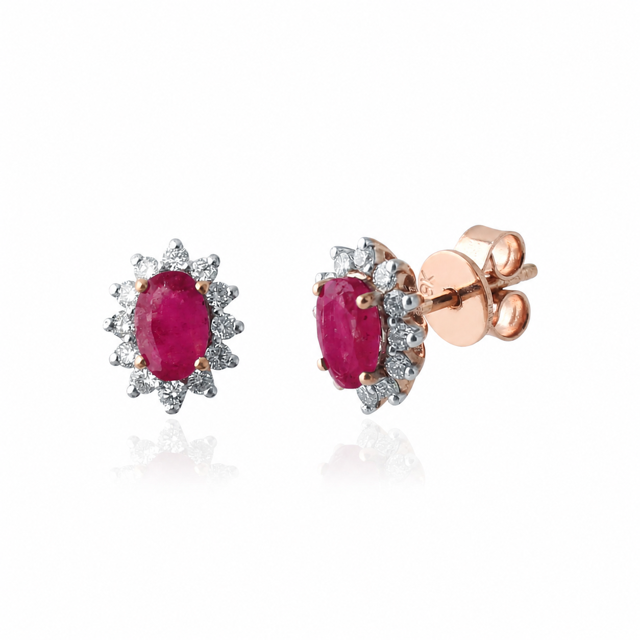 Reverie Ruby & Diamond Earring in Rose Gold