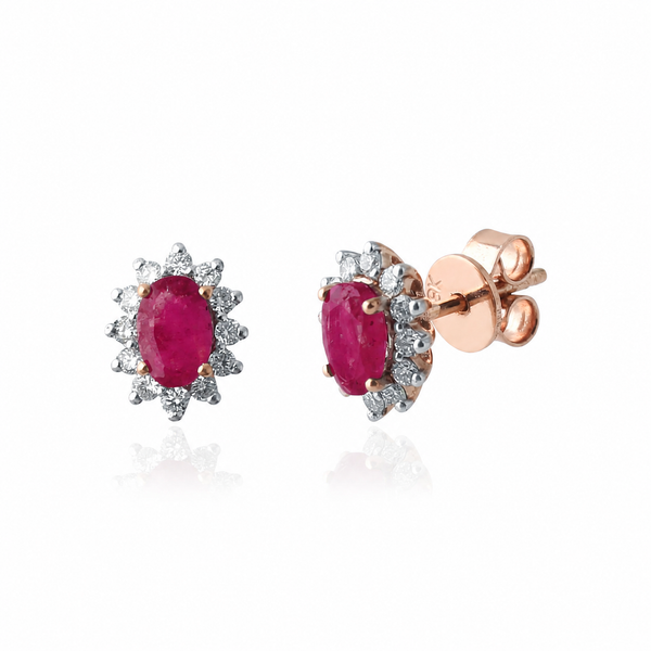 Reverie Ruby & Diamond Earring in Rose Gold