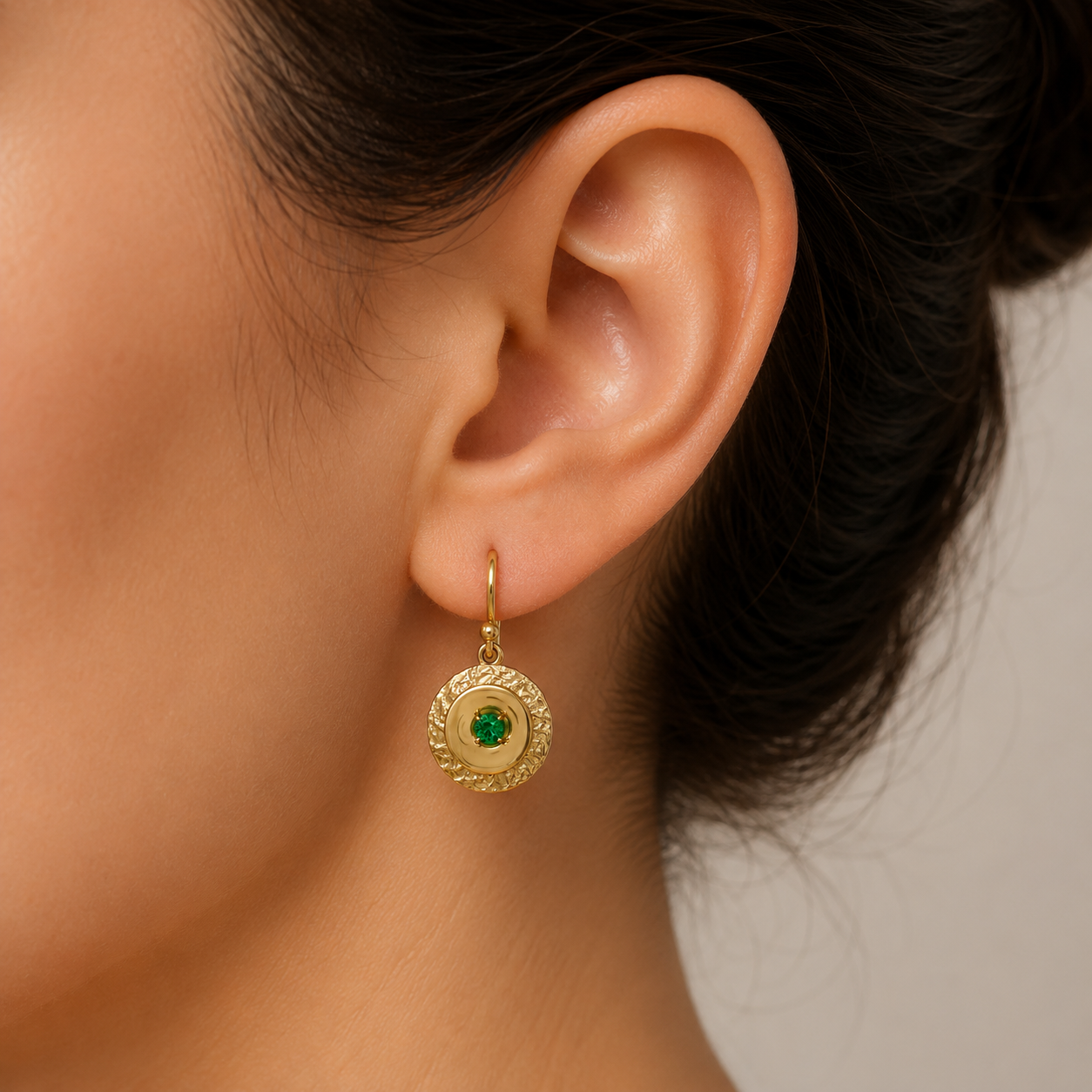 Hammered Halo Earrings