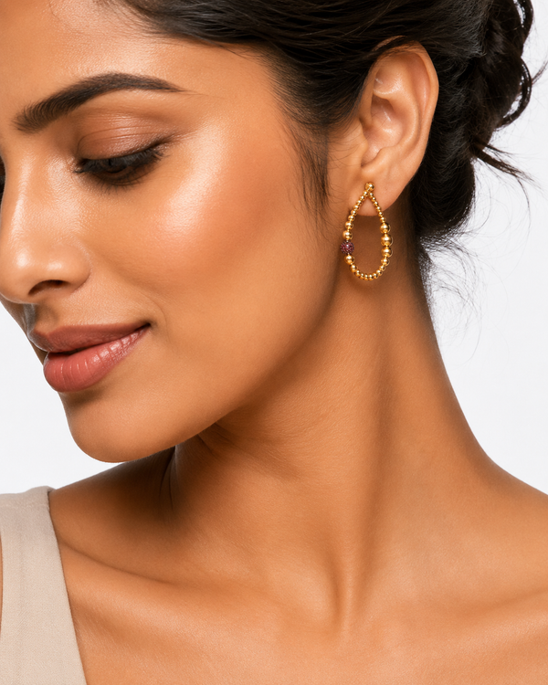 Bloom Ruby & Diamond Earring in Yellow Gold
