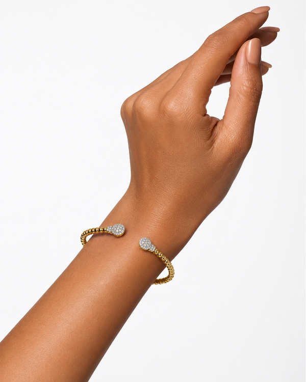 Aria Diamond Bangle in Yellow Gold