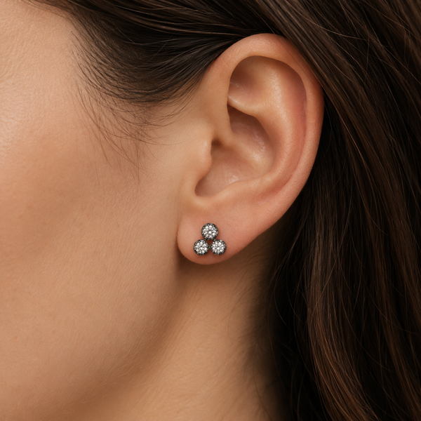 Prism Moissanite Earring in Gold