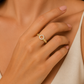 Organic Diamond Circle Ring
