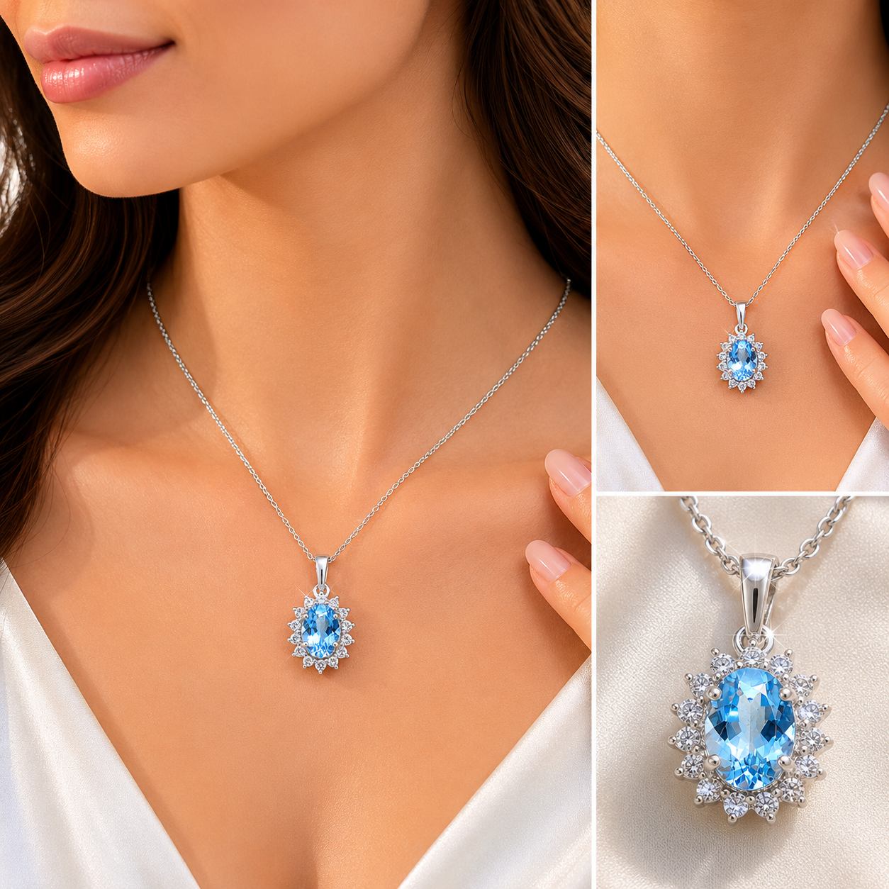 Aquamarine Bloom Pendant