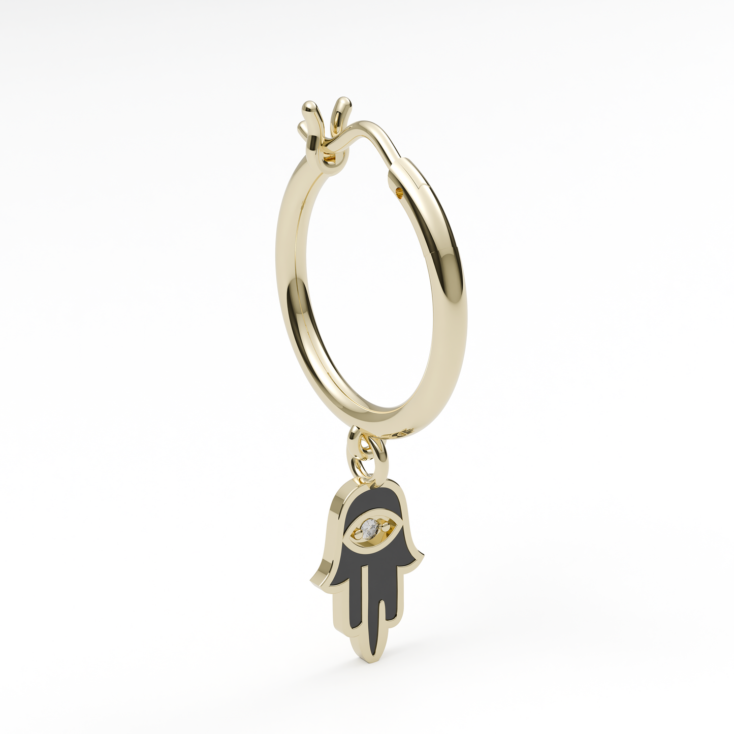 Iqra 14Kt Gold Evil Eye Earring With Diamond