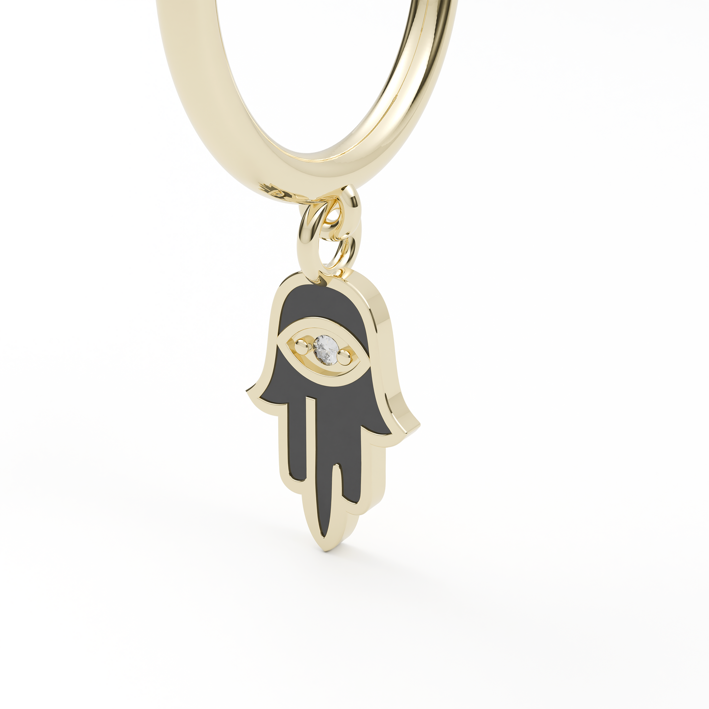 Iqra 14Kt Gold Evil Eye Earring With Diamond