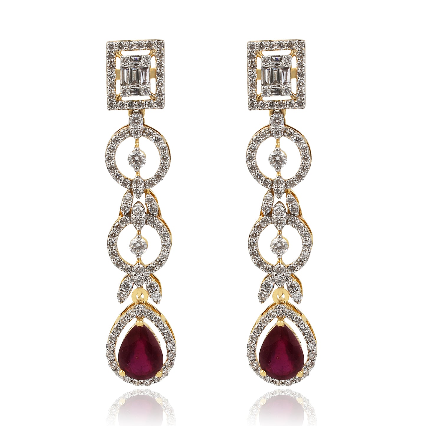 Sophisticated Diamond & Gem stone Earring
