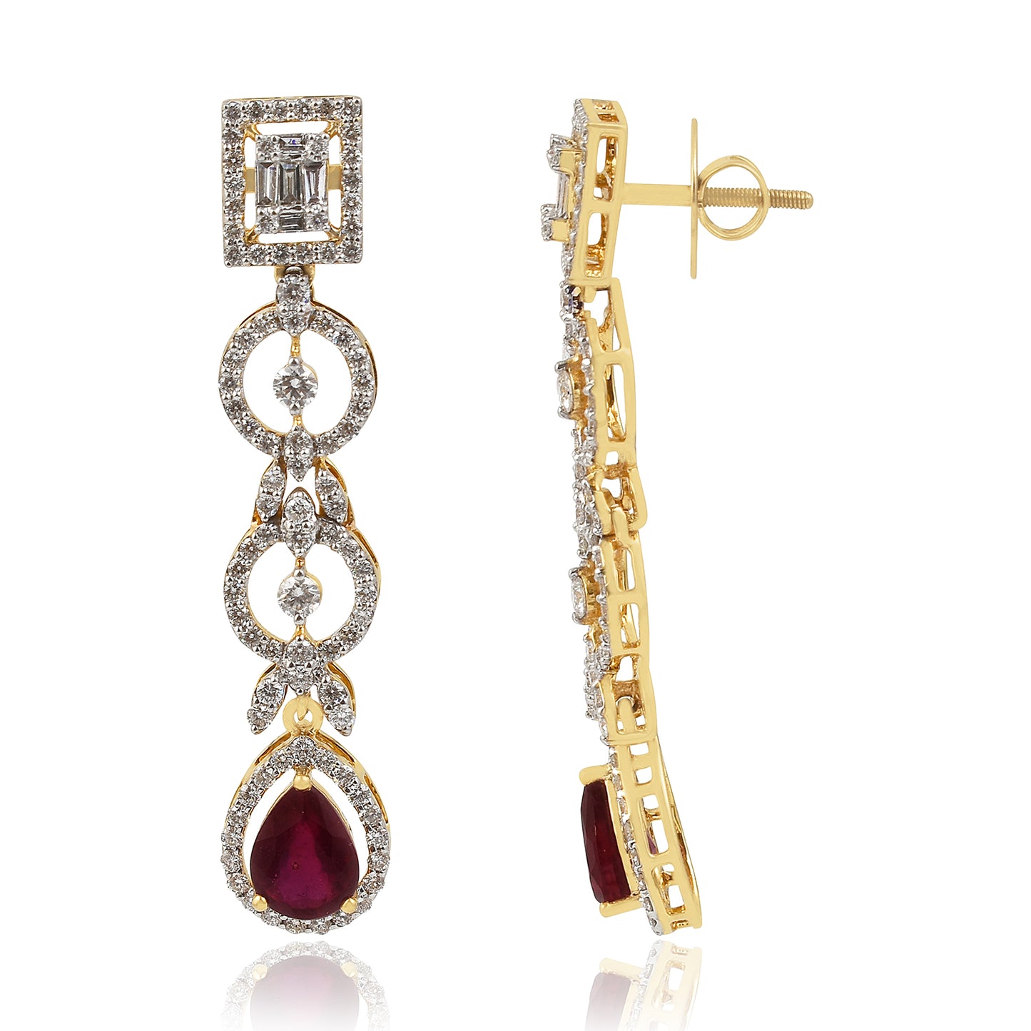 Sophisticated Diamond & Gem stone Earring