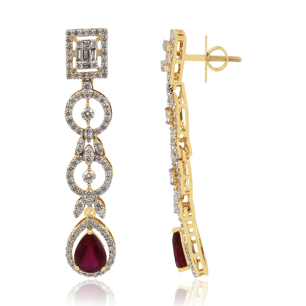Sophisticated Diamond & Gem stone Earring
