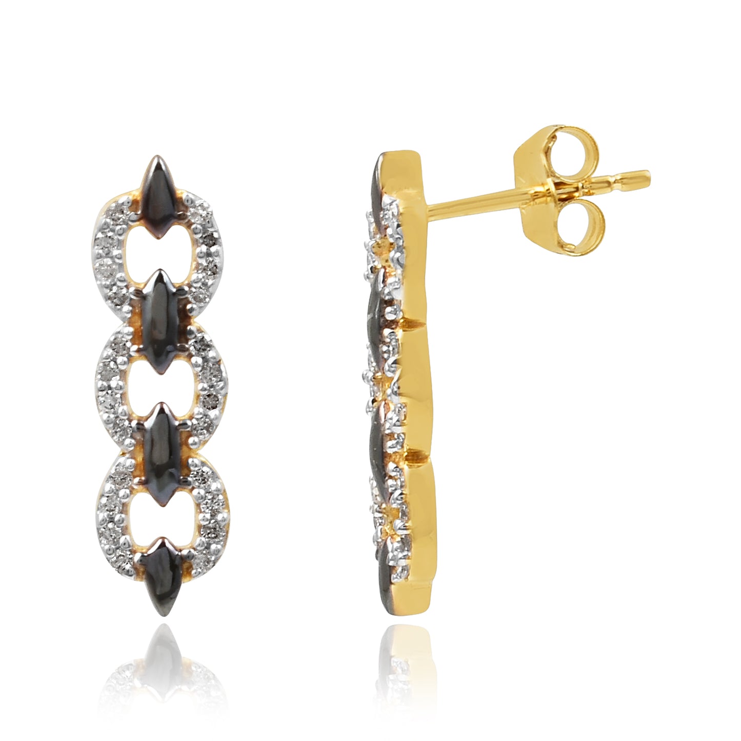 14Kt Beauteous Dazzle Gold Earrings with Diamonds
