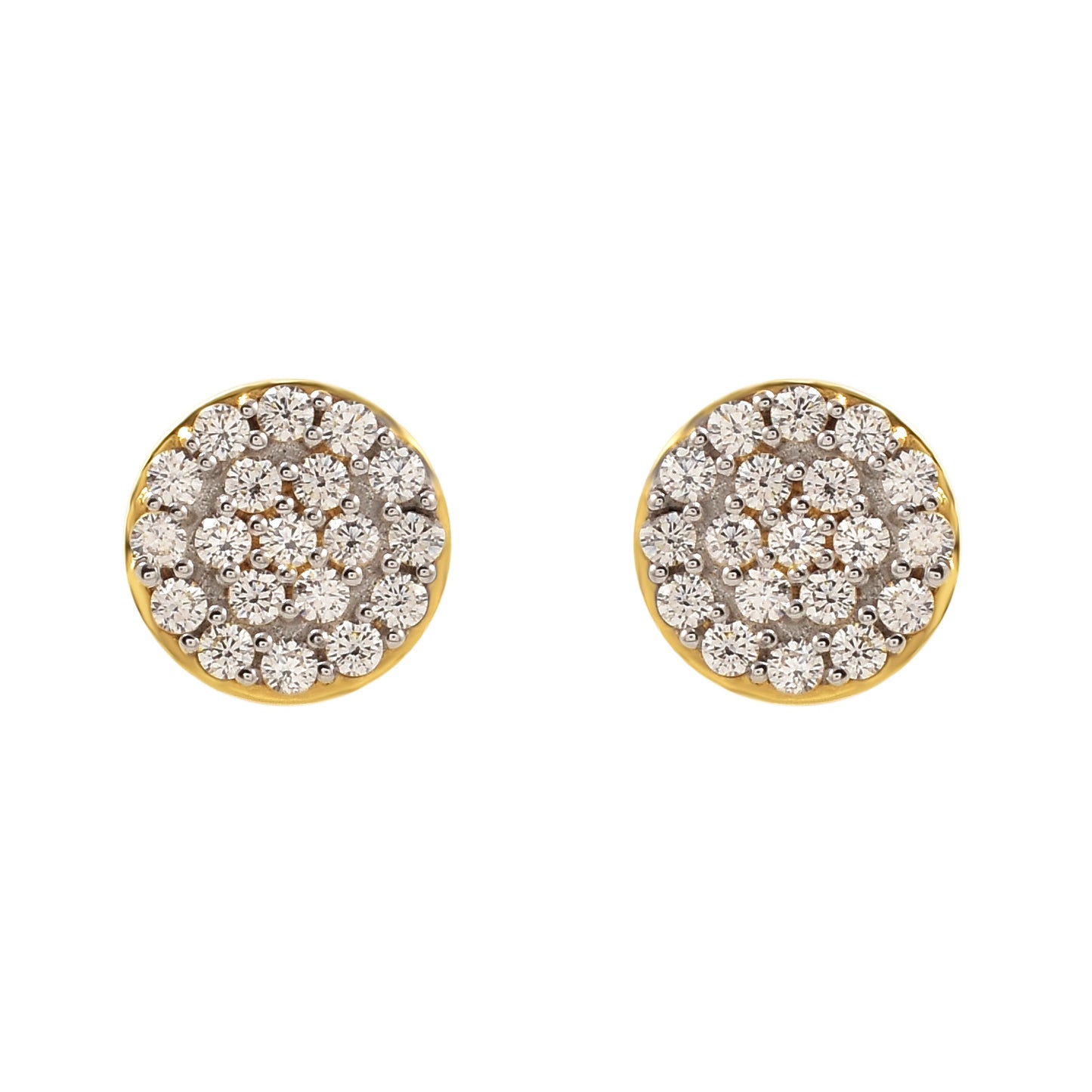 Forever Gold Disc Earrings with Diamonds