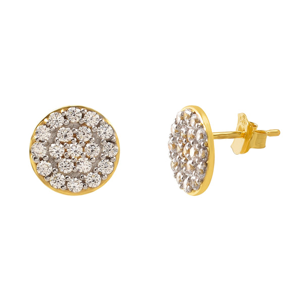 Forever Gold Disc Earrings with Diamonds