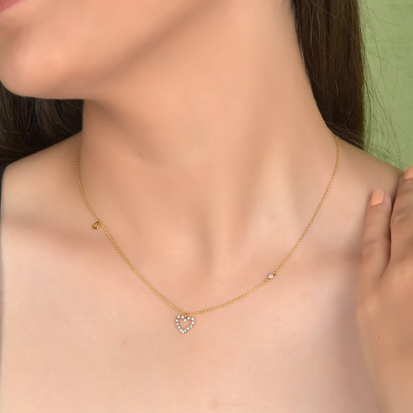 Diamond Heart Bloom Necklace