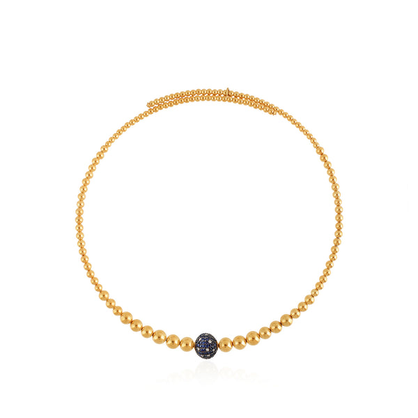 Bloom Sapphire & Diamond Necklace in Yellow Gold