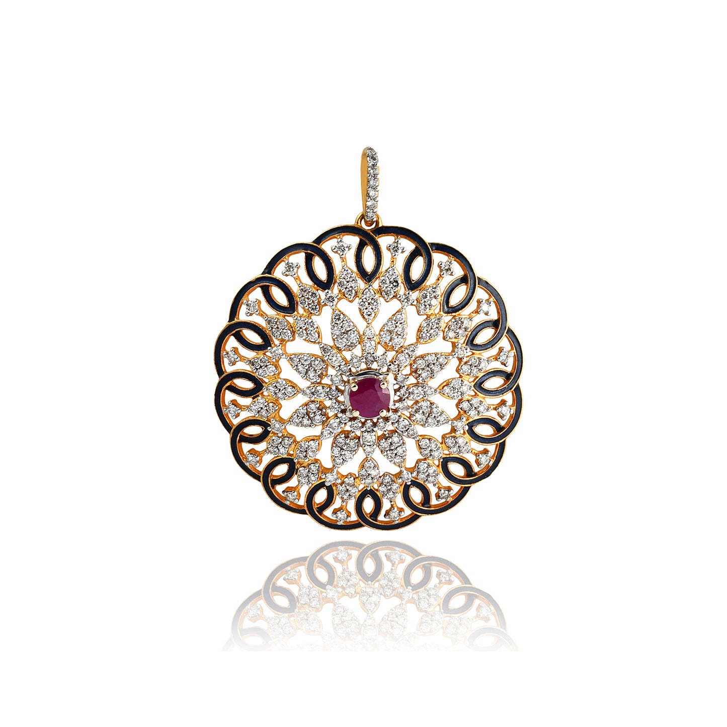 Bright Diamond & Gem Stone Pendant