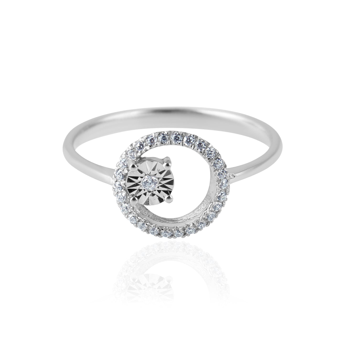 Celestial Diamond Ring in White Gold