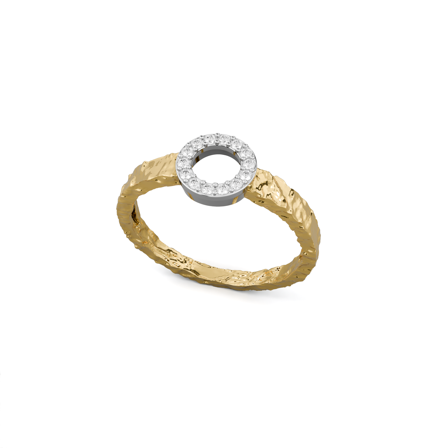 Organic Diamond Circle Ring