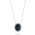 Reverie Blue Topaz & Diamond Pendant in White