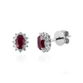 Cascade Ruby & Diamond Earring in White Gold