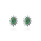 18k Rose gold with emerald and diamond stud earring