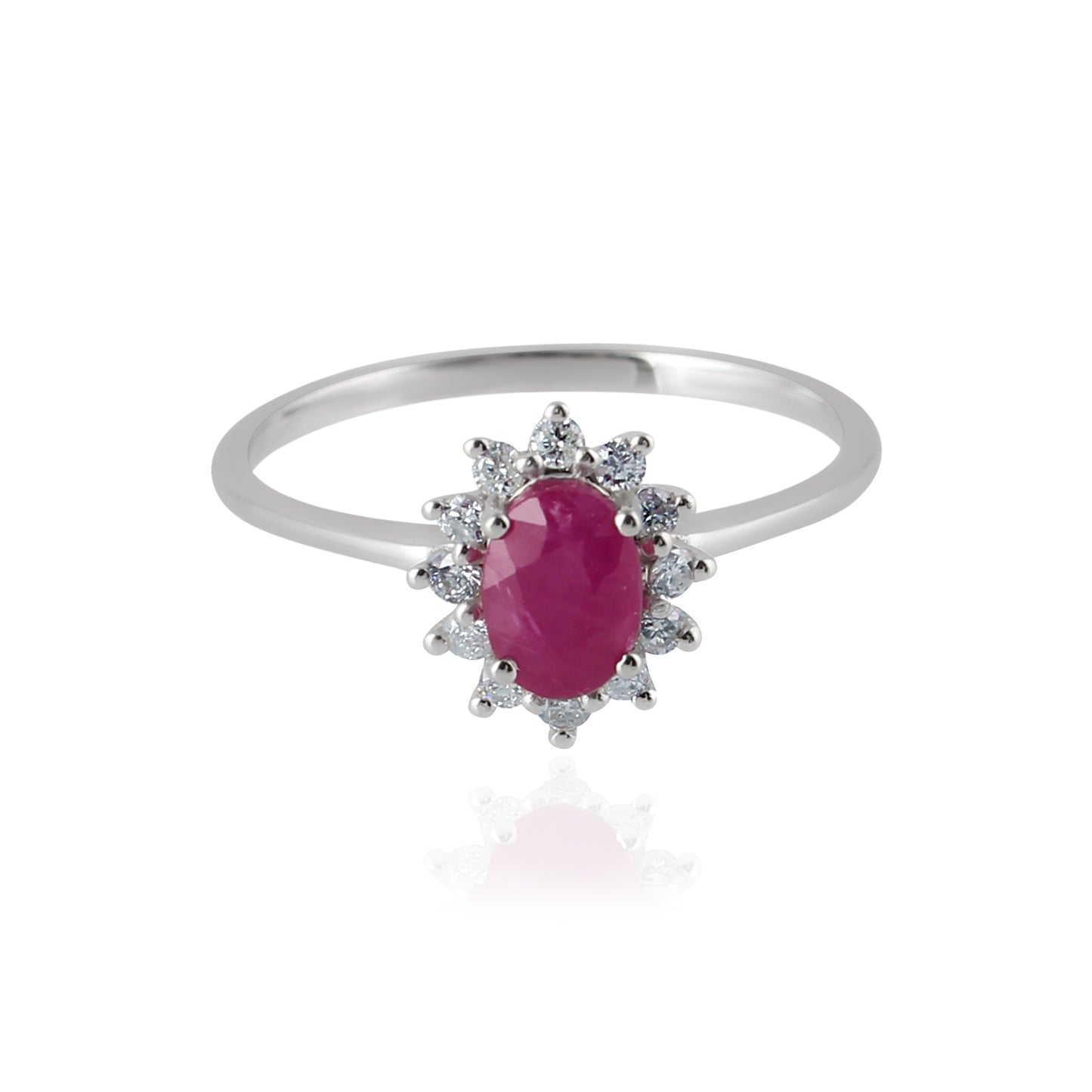 Ardor Ruby & Diamond Ring in White Gold