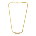 18Kt Yellow Gold Polki Diamond Bar with Smile Necklace Fine Jewellery for Women
