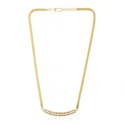 18Kt Yellow Gold Polki Diamond Bar with Smile Necklace Fine Jewellery for Women