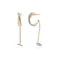 18K Two Tone Diamond Hoop Earrings