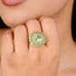 18Kt Yellow Gold With Peridot & Diamond Cocktail Wedding Ring